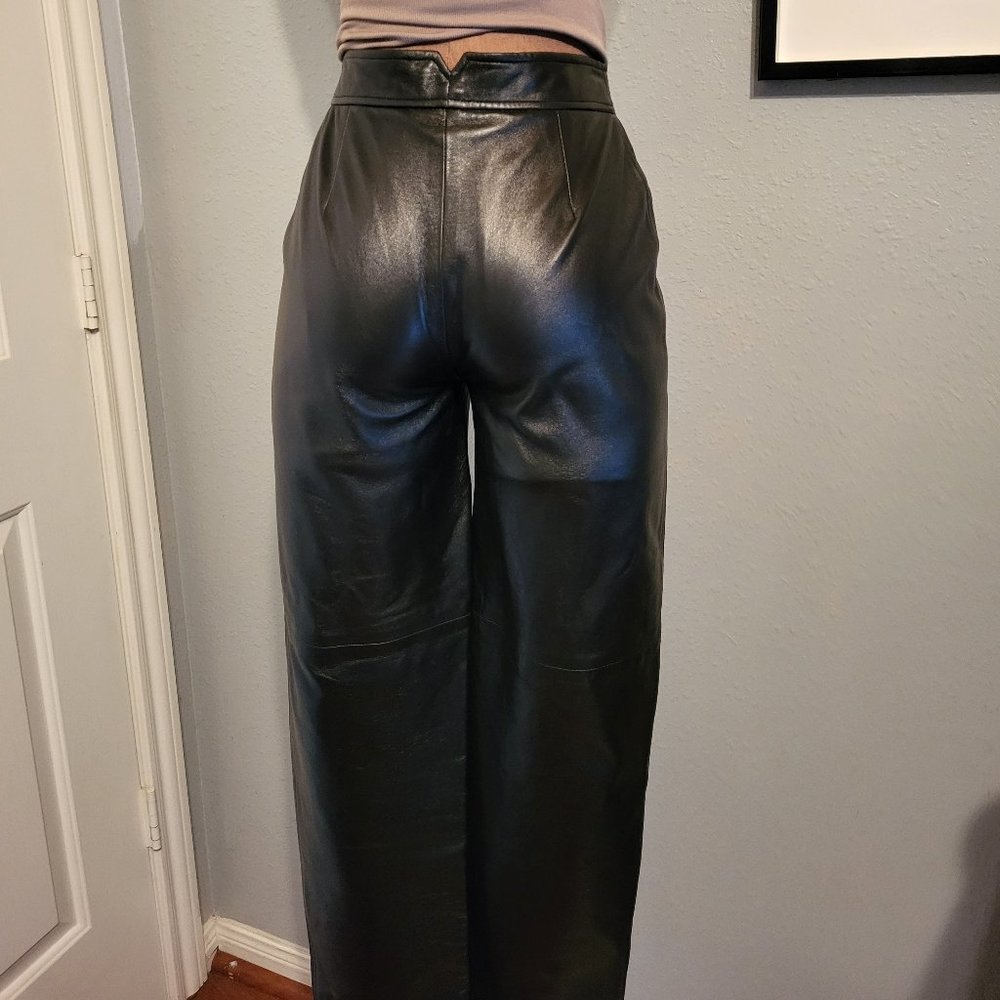 Burberry's Vintage Leather High Waisted Pants - Picture 2 of 16